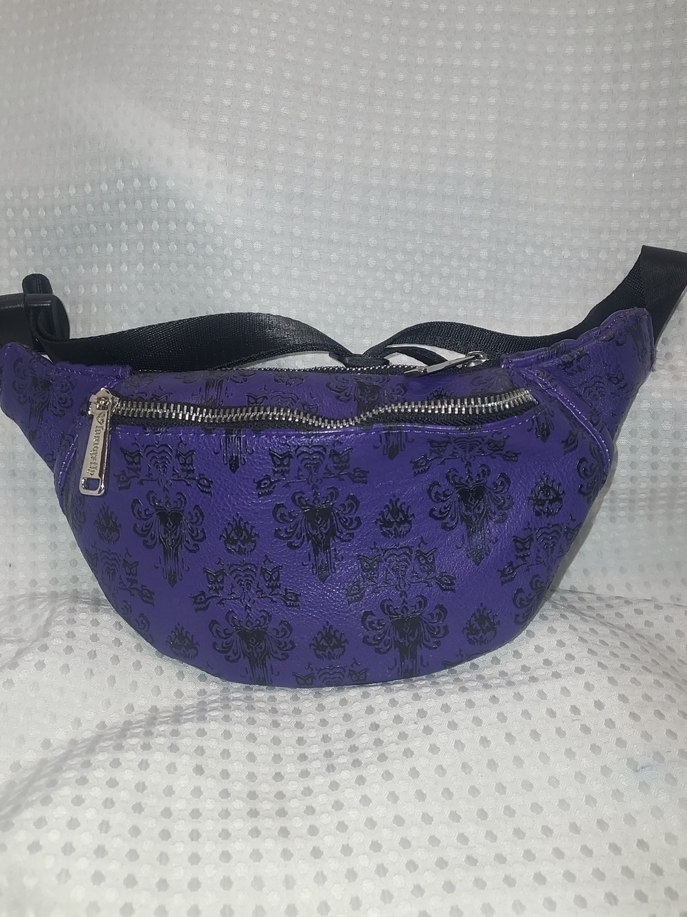 Loungefly Disneyland Purple and Black Haunted Mansion Waist Bag